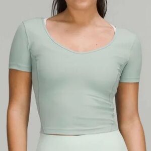 Lululemon Athletica Green Crop Fitted T-Shirt